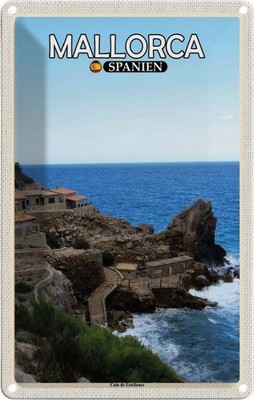 Blechschild 18x12 cm Mallorca Spanien Cala de Estellences Bildmotiv Reisemotiv A
