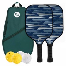 Goat Pickleball Paddles Set of 2, Includes 4 Indoor Outdoor Balls and Travel ...