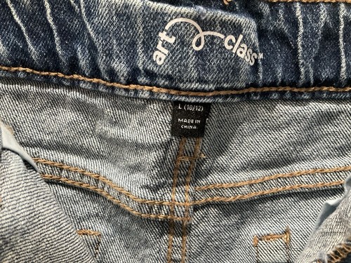 Art Class High Rise Relaxed Jean Shorts Girl's Size L (10/12) Adjustable Waist - Picture 3 of 8