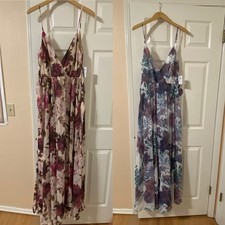 NWT Windsor Chiffon Floral Maxi Long Bridesmaid Prom Dress In Size Large