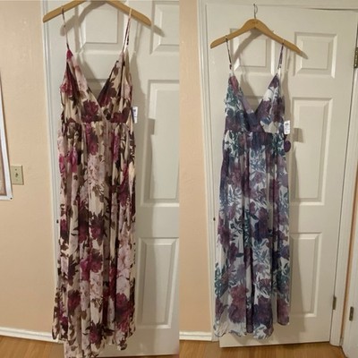 NWT Windsor Chiffon Floral Maxi Long Bridesmaid Prom Dress In Size Large