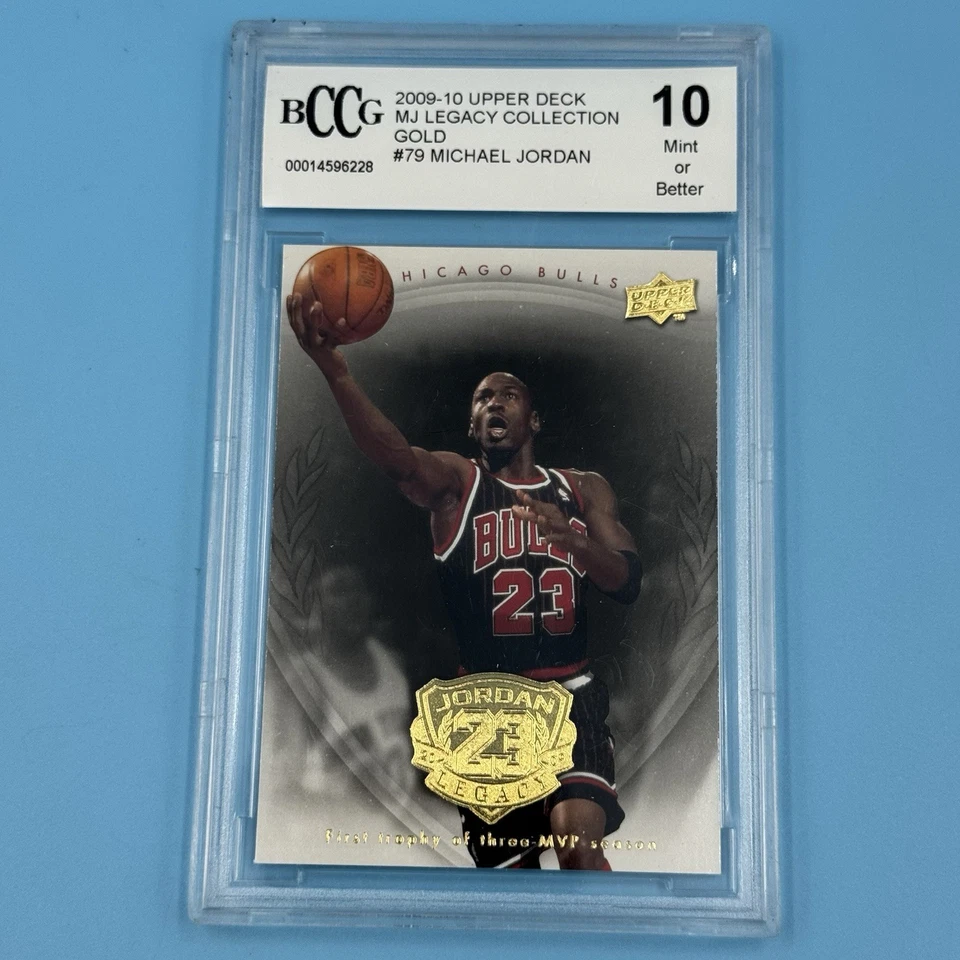 2009 UD Jordan Legacy Gold #79 Michael Jordan Chicago Bulls HOF BCCG Graded 10 - Image 3 of 4