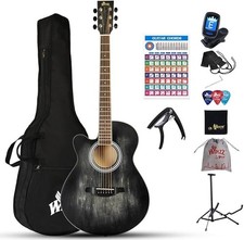 Winzz Linkshändige Akustikgitarre Western Guitar Set f. Anfänger 40'' m. ständer