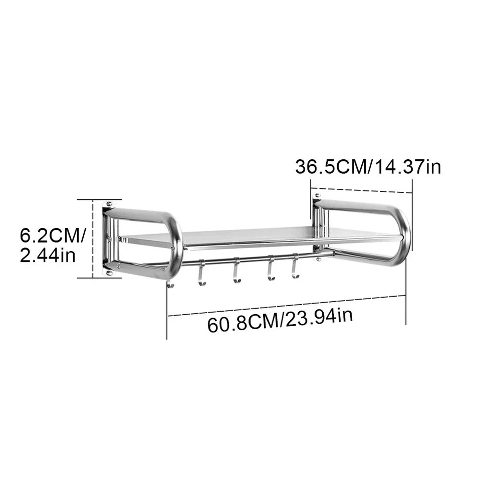 Heavy Duty Microwave Oven Stand Rack Holder Wall Mounted Shelf Kitchen Organizer - Image 2 of 4