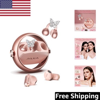 3-in-1 Jewelry-Style Clip-On & In-Ear Wireless Earbuds - 140H Playtime