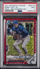 2021 BOWMAN CHROME PROSPECTS RED SHIMMER REFRACTOR BOBBY WITT JR. 1/10 PSA 9