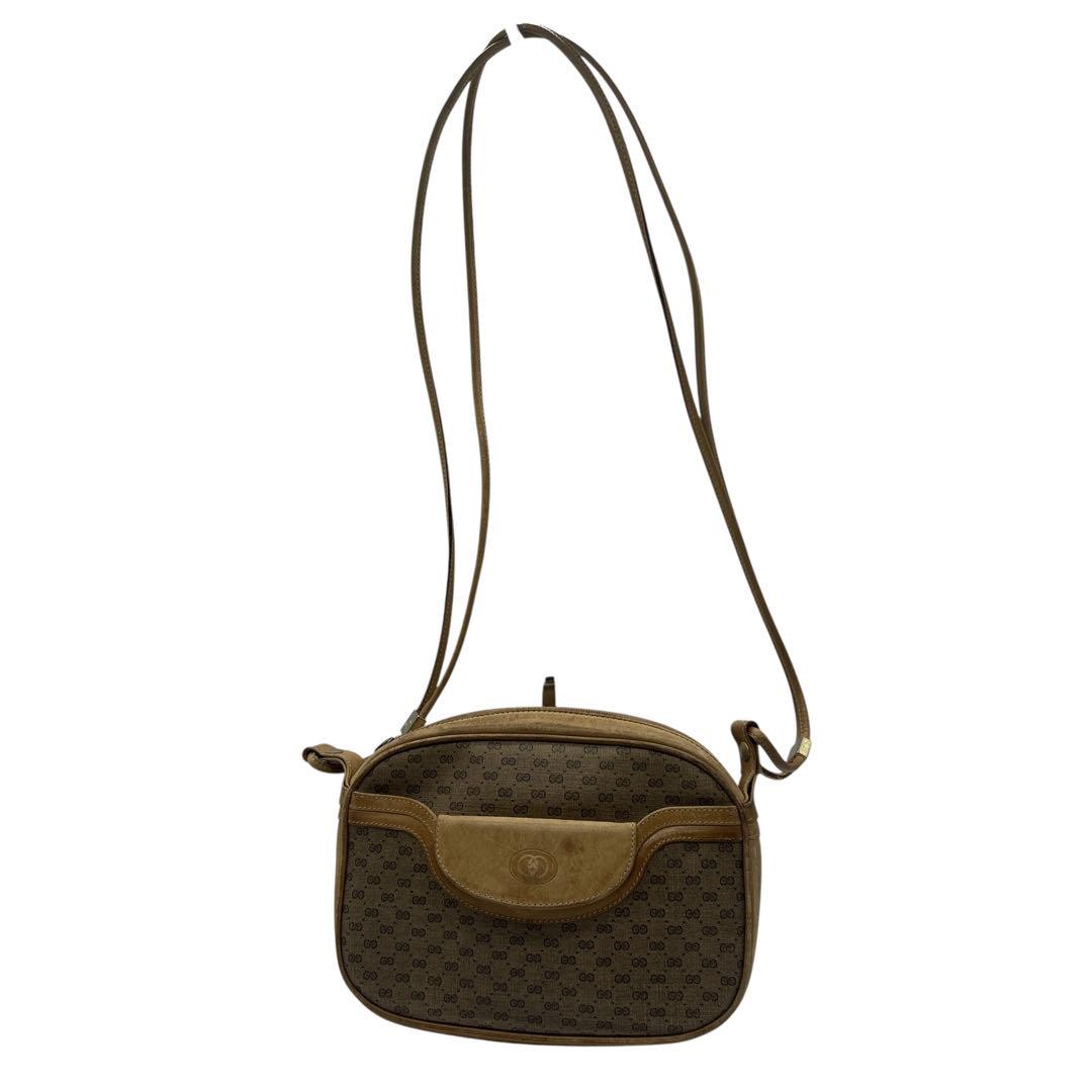 Vintage Brown Gucci GG Pattern Shoulder Bag Pre-Owned