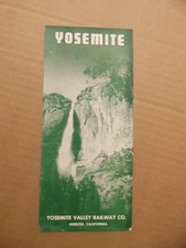 1942 Yosemite Valley Railway Timetable Californai WWII Era National Park Vintage