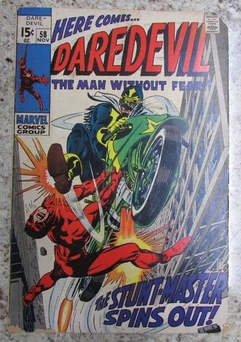 Vintage Marvel Comics Daredevil Vol 1 No 58 Comic Book Nov 1969
