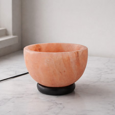 Pink Himalayan Salt Bowl Lamp Natural Crystal Rock Lamp 3.75" H 6" Diam Spa Deco