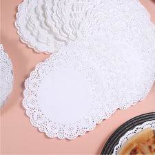 10 inch Round Paper Doilies/Lace Paper Placemats/Disposable Greaseproof Doili...