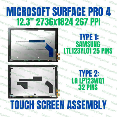 Microsoft Surface Pro 4 1724 V1.0 LCD Display Touch Screen Digitizer Assembly
