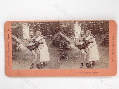 Great Western Musical Pair Hammock Guitar Couple Romance 1901 