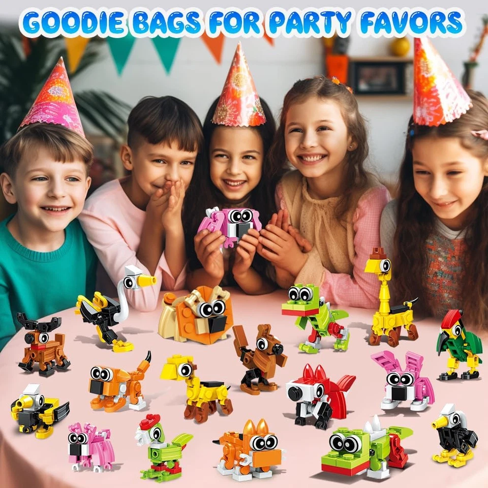 30 Pack Party Favors for Kids, 750 PCS Animals Building Block Toy for Goodie Bag - Image 2 of 4