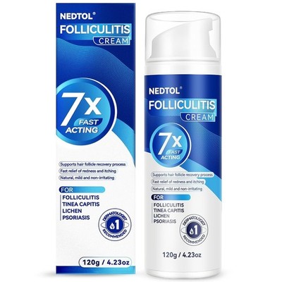 Folliculitis Treatment Cream, 7X Fast-Acting Ointment for Scalp, Face & Body