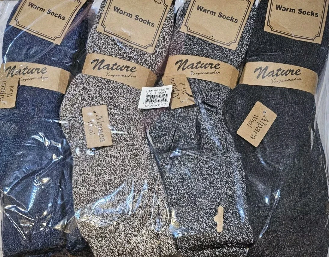 HD warm natural socks 12 Pairs Size 10 - 13 Colors May Vary