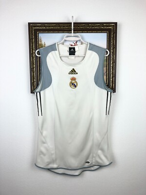 Vintage Adidas Real Madrid Football Shirt Train Vest Soccer Jersey Mens Size S