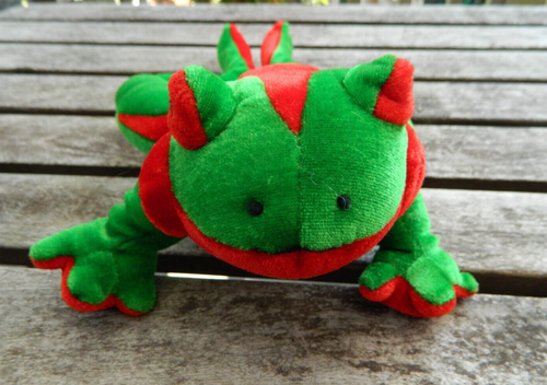 Tree Frog Plush Green Red Belly Stuffed Animal 12” Disney BJ Toy Co Vintage - Picture 7 of 11