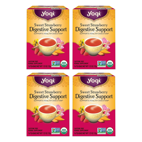 Yogi Tea Sweet Strawberry Digestive Support - 16 Tea Bags per Pack (4 Pack) - Or - Picture 12 of 12