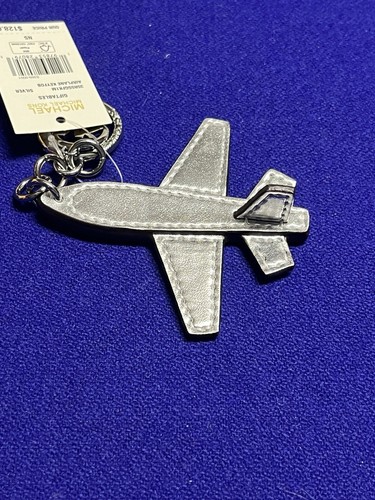 Michael Kors ciondolo/portachiavi borsa aereo argento metallizzato NUOVO - Foto 3 di 8