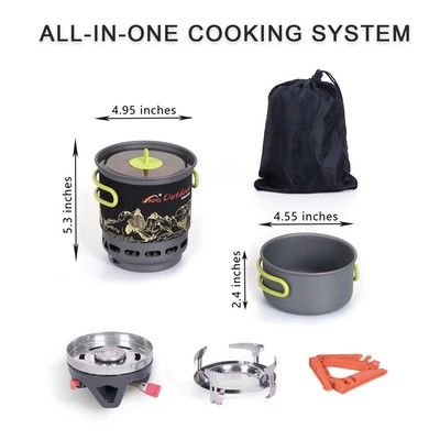 APG Easy Carry Portable Camping Cookware Cooking Kit Gas Stove Outdoor  Cooker | eBay