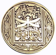 Dragonfly framed-style Wax Seal Stamp Head, 1.2" diameter