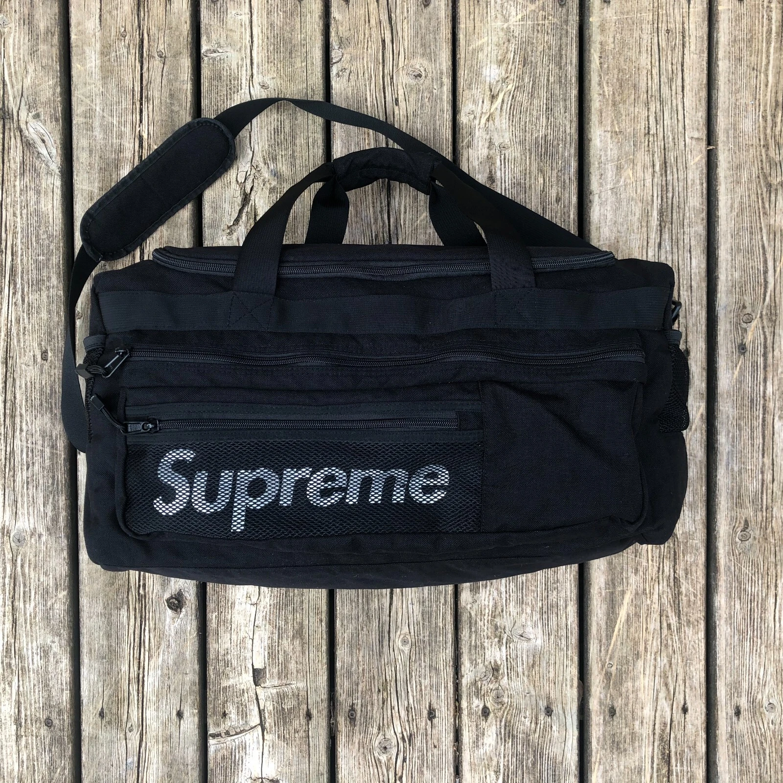 Sac de sport 100 % authentique logo Supreme printemps/été 2014 noir cordura