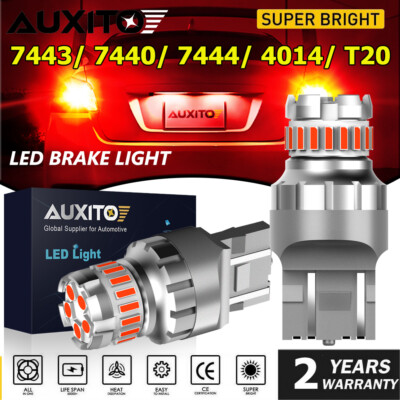7443 LED Strobe Flashing Blinking Brake Tail Light Parking Safety Warning Bulbs