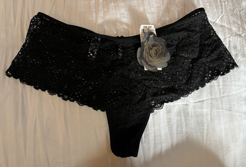 Felina #325P all-over lace tanga panty - Large - Black - Picture 3 of 6