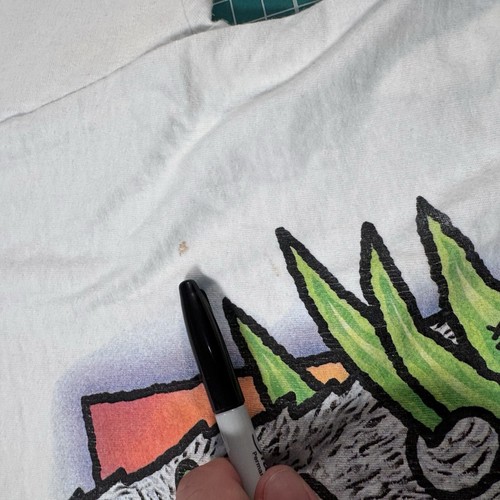 Vintage 90s Skater Graphic Tee Wild Thing T-Shirt Mens Large White Festival - Picture 8 of 11