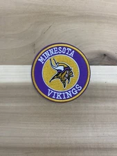 MINNESOTA VIKINGS  Vintage EMBROIDERED IRON-ON patch 3” X 3”