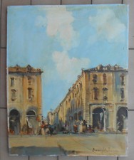 MANEGLIA E. QUADRO DIPINTO OLIO SU TELA FIRMATO SCORCIO DI TORINO CM. 50 X 40