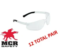 MCR CREWS BK110 BEARKAT CLEAR SAFETY GLASSES - 12 PAIR PACK!!!