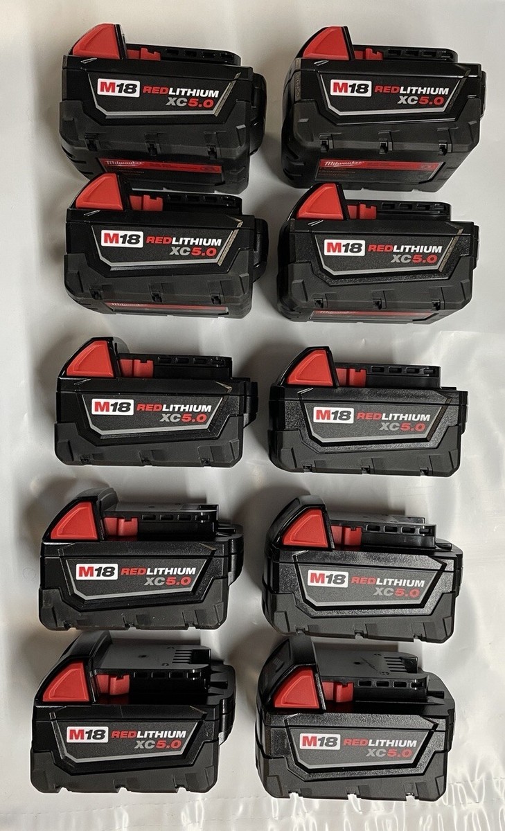 10 Pack Genuine Milwaukee M18 XC amp 18V Battery 48-11-1850 NEW