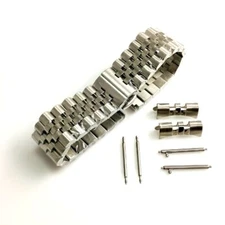 Jubilee Style Replacement Quick Release & Curved End Metal Steel Watch Band 7031