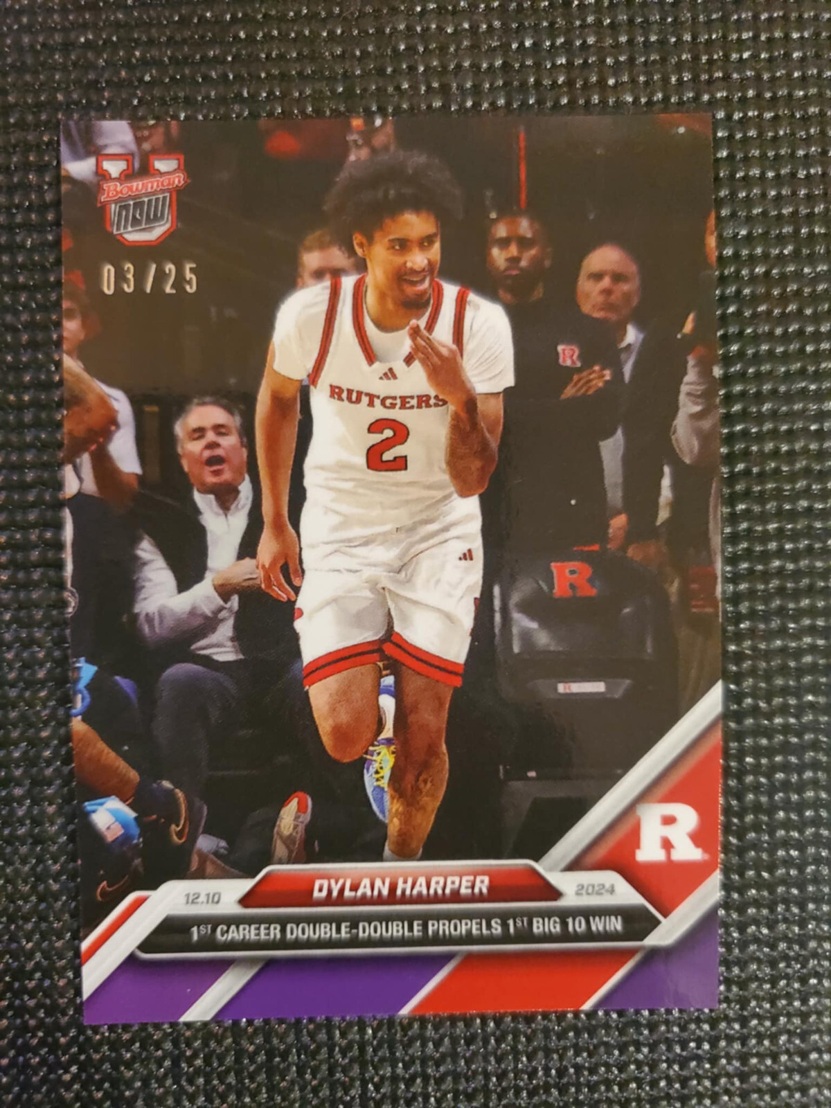 Dylan Harper 2024-25 Bowman U NOW Basketball Card 28 Purple Parallel 3/25