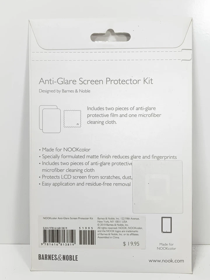 Nook Color Anti-Glare Screw Protector Kit 2 Pack, Barnes & Noble - New - Image 2 of 2