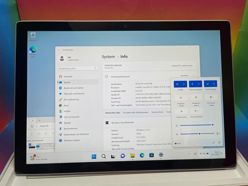 Surface Pro 1807 i5-7300U 8GB 256GB 12,3 Silber Tablet LTE WIN 11 4G LTE - 第 2/8 張圖片