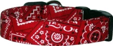 Classic Red Bandana Handmade Dog Collar Leash Available