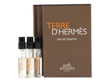 HERMES TERRE D'HERMES EDT 2.0ml .06fl oz x 3 COLOGNE SPRAY SAMPLE VIALS