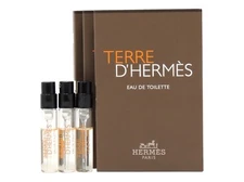 HERMES TERRE D'HERMES EDT 2.0ml .06fl oz x 3 COLOGNE SPRAY SAMPLE VIALS