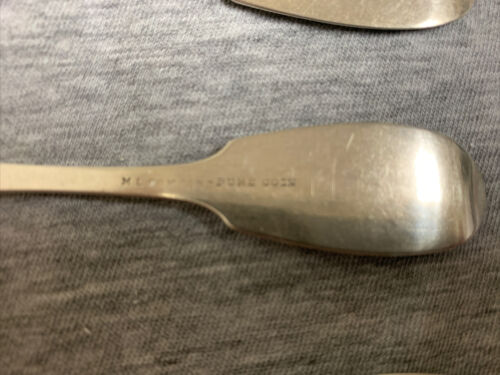 Antique Pure Coin Silver Fiddleback Spoons M. L. Comfort - Picture 7 of 9