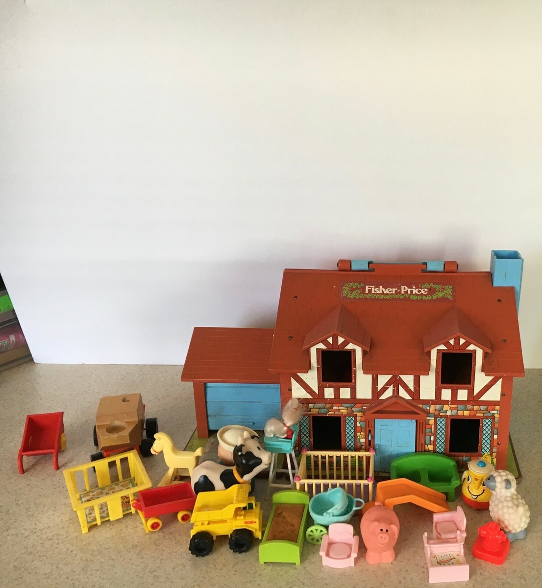 Vintage Fisher Price Farm Play Collectible Doll House