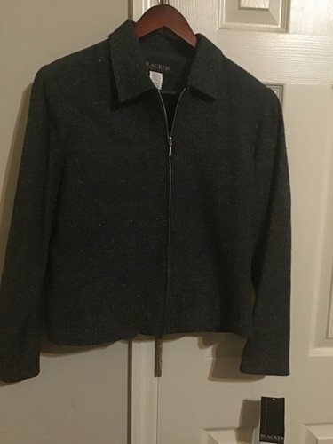 Vintage Stanley Blacker Womens Black Tweed Jacket Size 12 - Picture 2 of 3