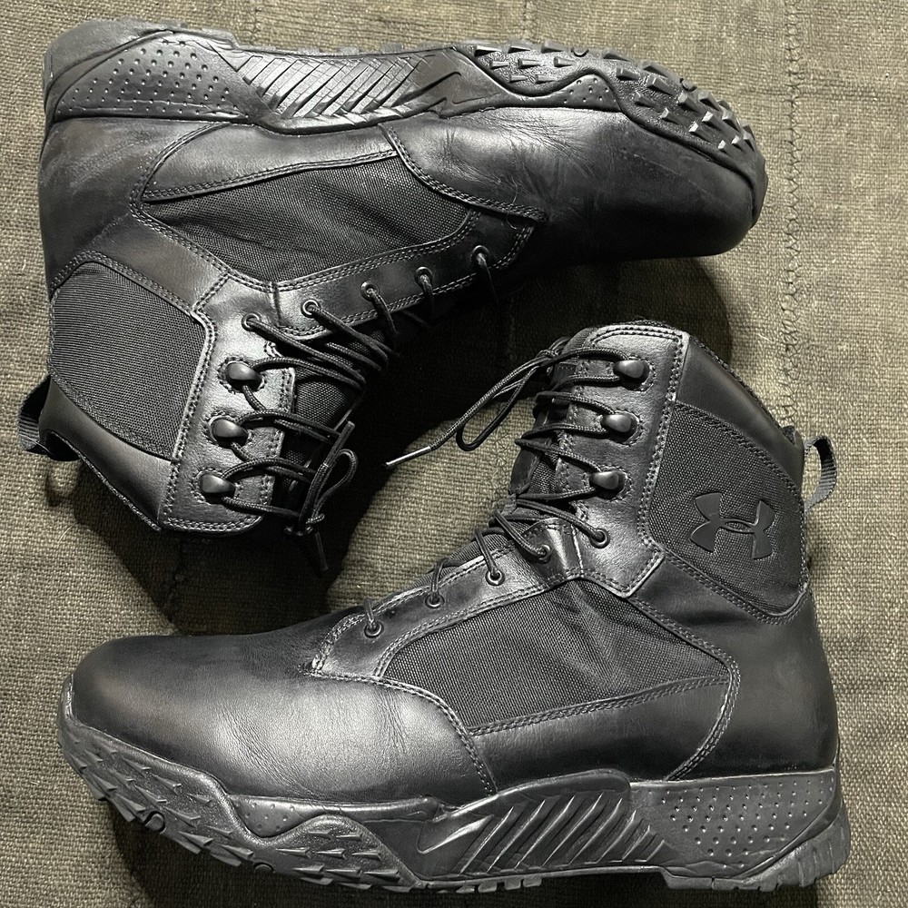Under Armour UA Stellar TAC WP Boots 3021903-001 Mens Size 14 Black Leather