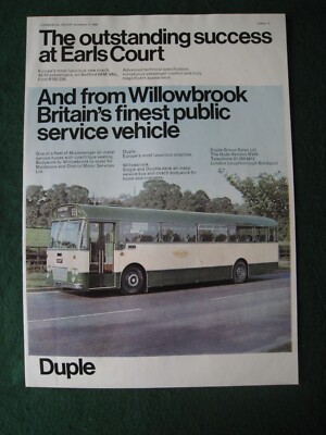 WILLOWBROOK BRITAIN'S FINEST PUBLIC SERVICE VEHICLE  1968 ADVERT A4 SIZE file 16