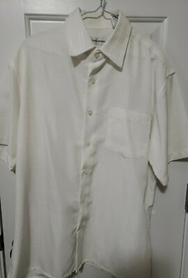 100 polyester short sleeve dress shirts Command 100% POLYESTER Men's Short Sleeve Shirt 18.5 / White