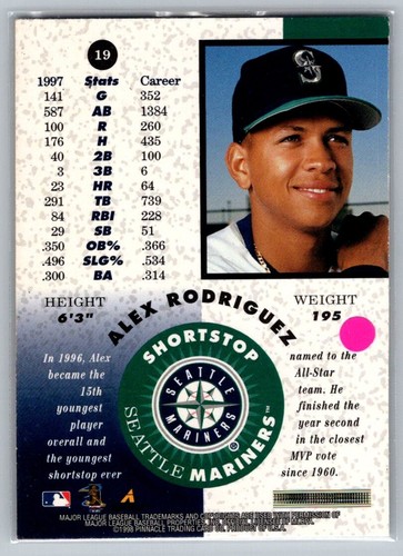 Alex Rodriguez 1998 Pinnacle Mint Collection Copper #19 - Picture 2 of 2