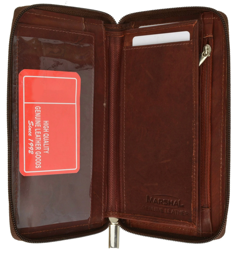 RFID Blocking Men's Genuine Leather Long Bifold Secretary Checkbook Wallet 19 ID - Picture 7 of 13