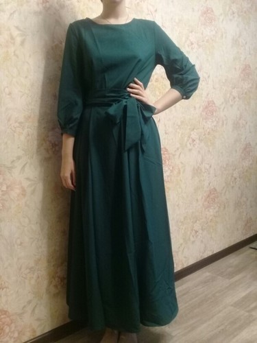 Summer Round Neck Long Dress Bohemian Retro Lantern Sleeve Casual Party Dress - Picture 11 of 29